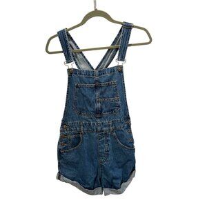 We The Free Womens Denim Overalls XS Blue Jean Shorts Adjustable Straps